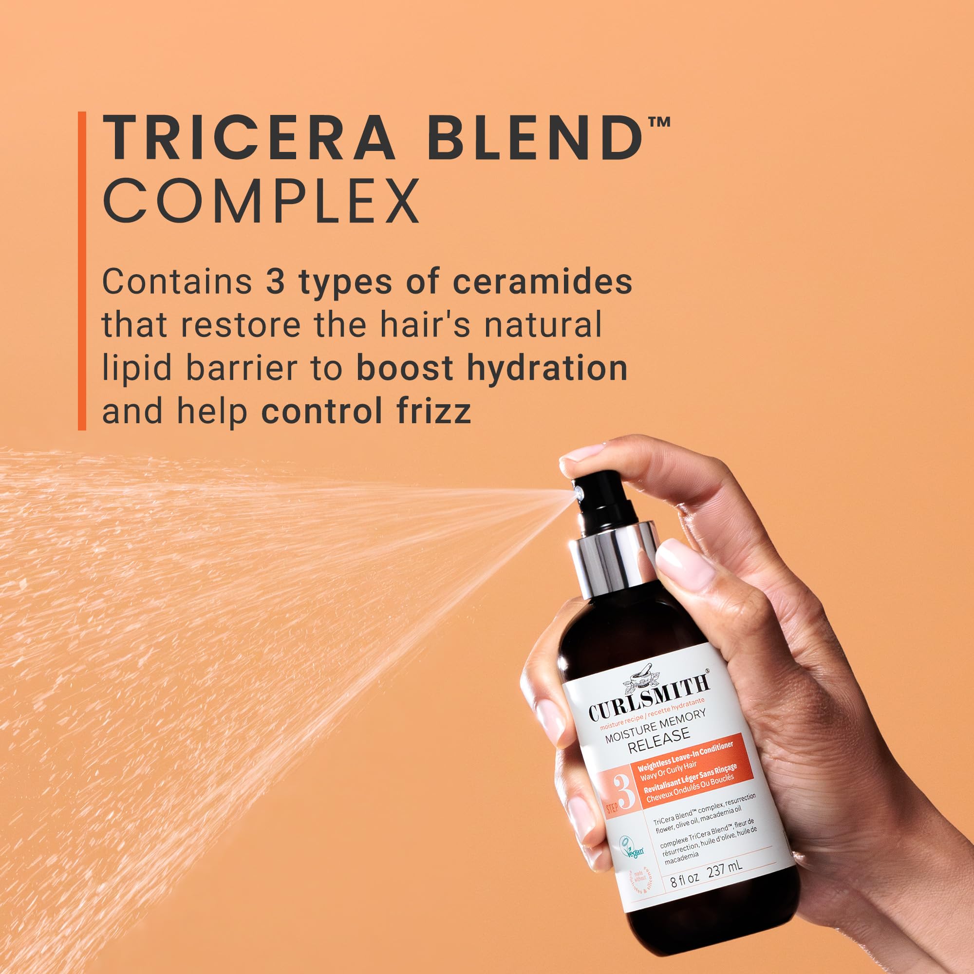 CurlSmith frizz control yields a smoother finish on curly hair.