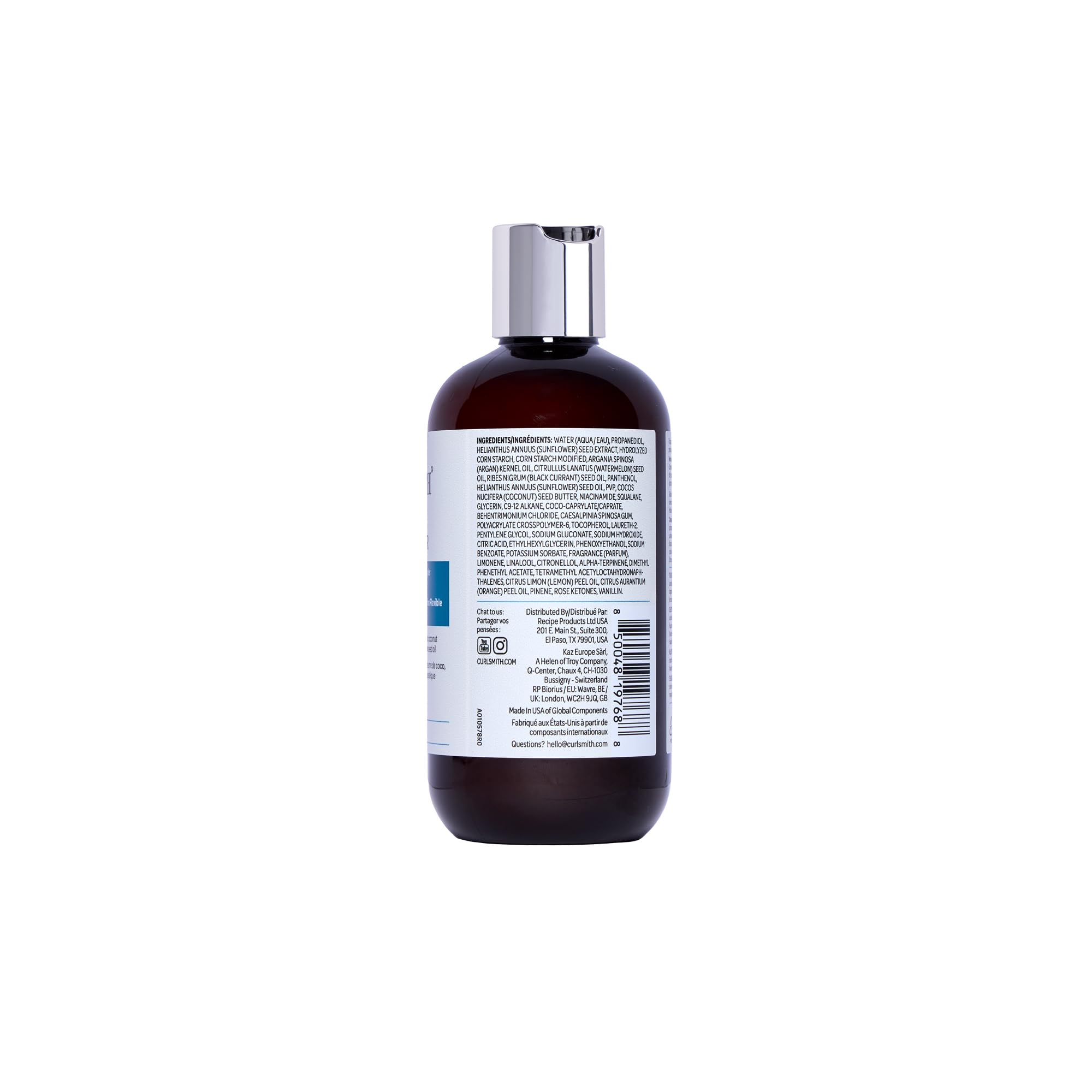 CurlSmith Frizz Rescue color-safe badge communicates safety for color-treated hair