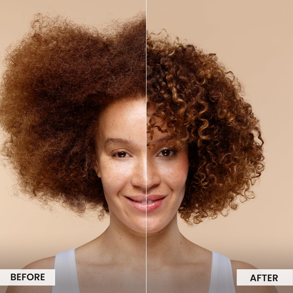 CurlSmith Frizz Rescue invisible coat layer on hair reduces water absorption and frizz
