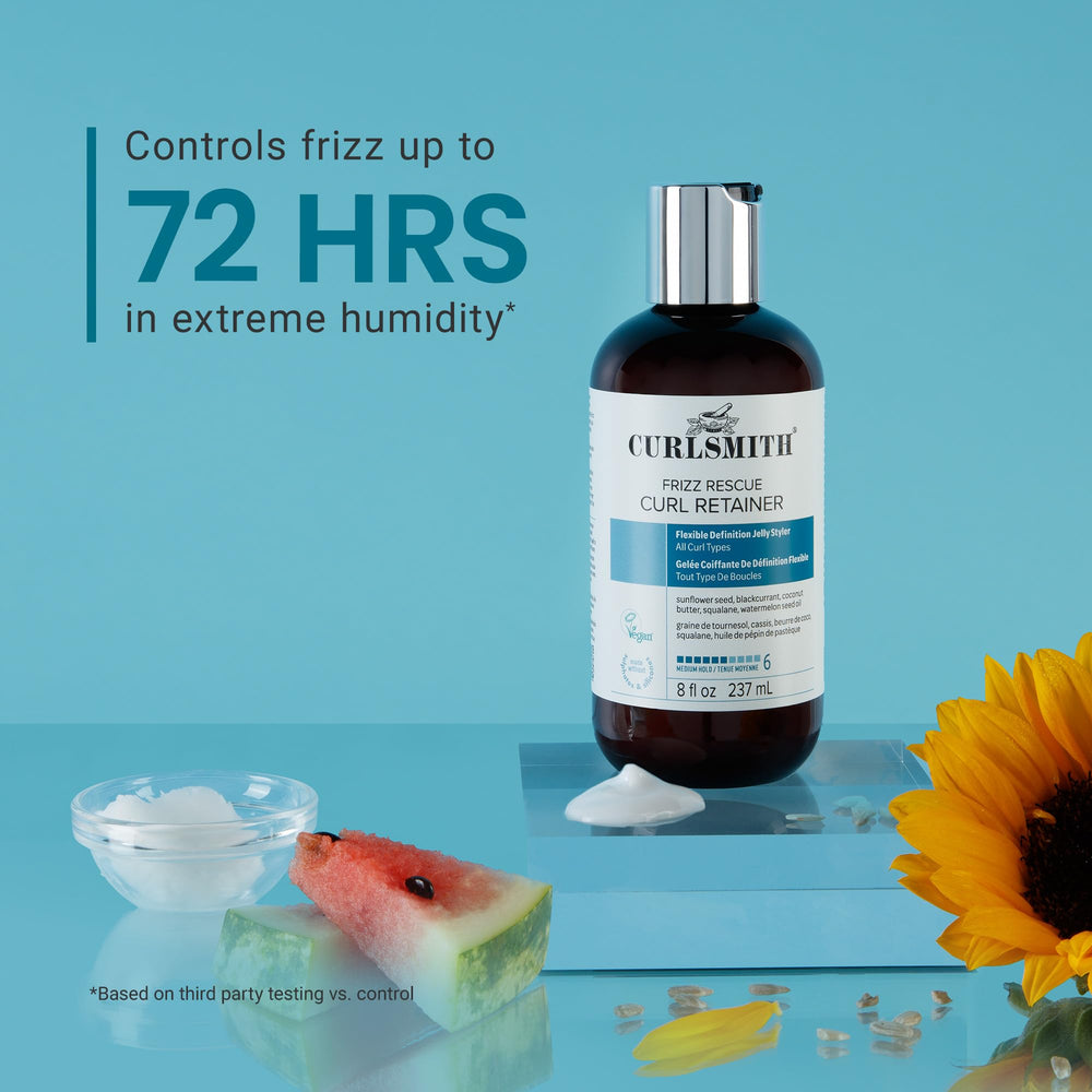 CurlSmith Frizz Rescue curls feel soft and shiny after jelly styler application