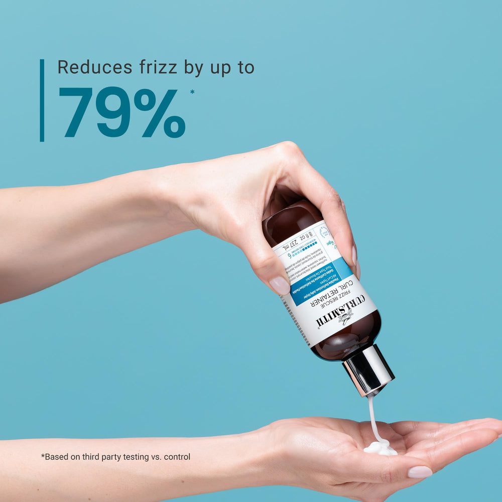 CurlSmith Frizz Rescue vegan cruelty-free certification icon signals ethical styling