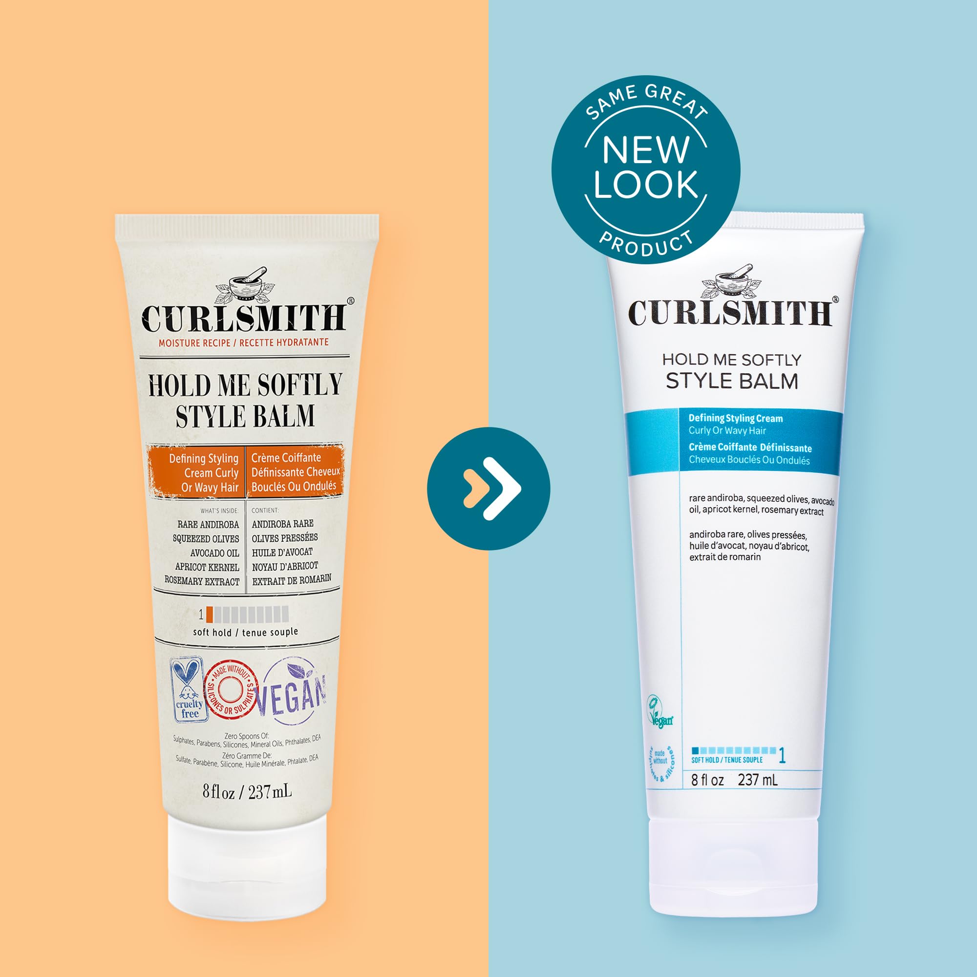 CURLSMITH Hold Me Softly Style Balm efecto sin crujido en rizos.