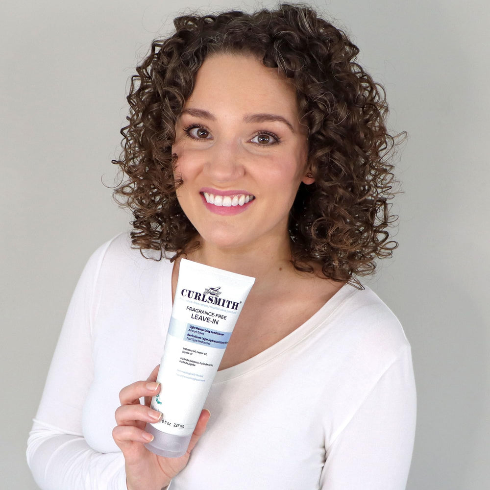 Hydration benefits graphic for CURLSMITH fragrance-free leave-in results.