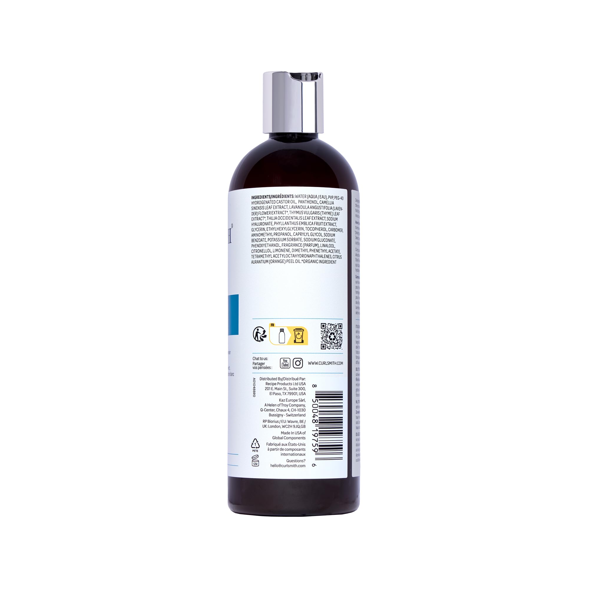 CURLSMITH Hydro Style Flexi-Jelly vegan and cruelty-free badge signals ethical styling.