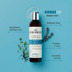 CURLSMITH Hydro Style Flexi-Jelly wet hair application demonstrates effortless, even coating for defined waves.