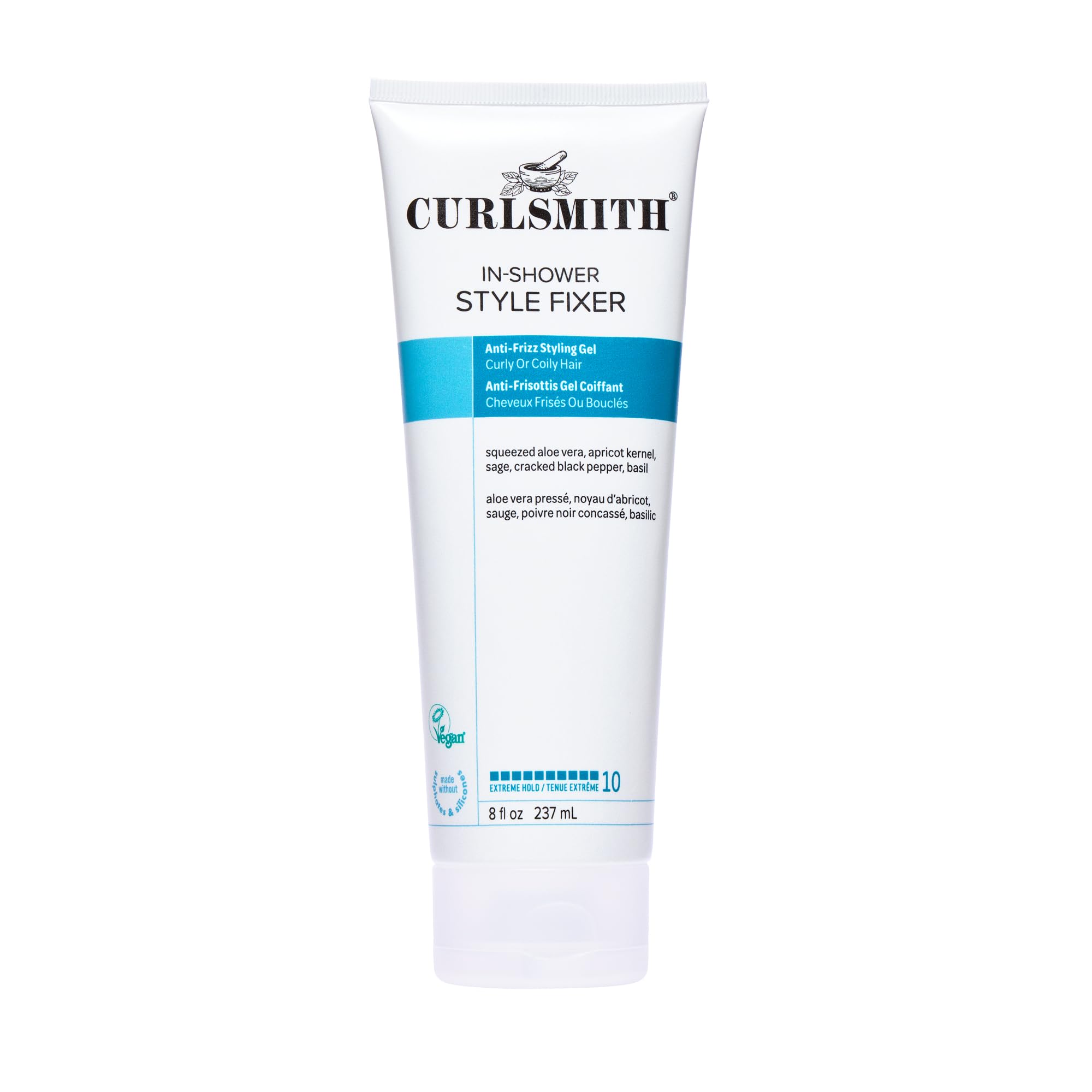 CurlSmith In-Shower Style Fixer applied to wet hair for ultra-defined curls