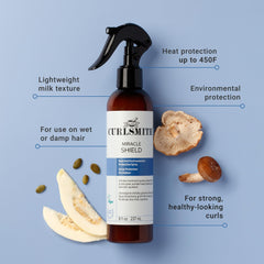 Close-up of Miracle Shield spray nozzle delivering a light, protective mist.
