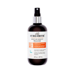 CurlSmith Moisture Memory Release bottle demonstrates lightweight hydration for all curl types.
