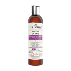 CurlSmith Shape Up Aqua Gel bottle showing lightweight hold for all curl types