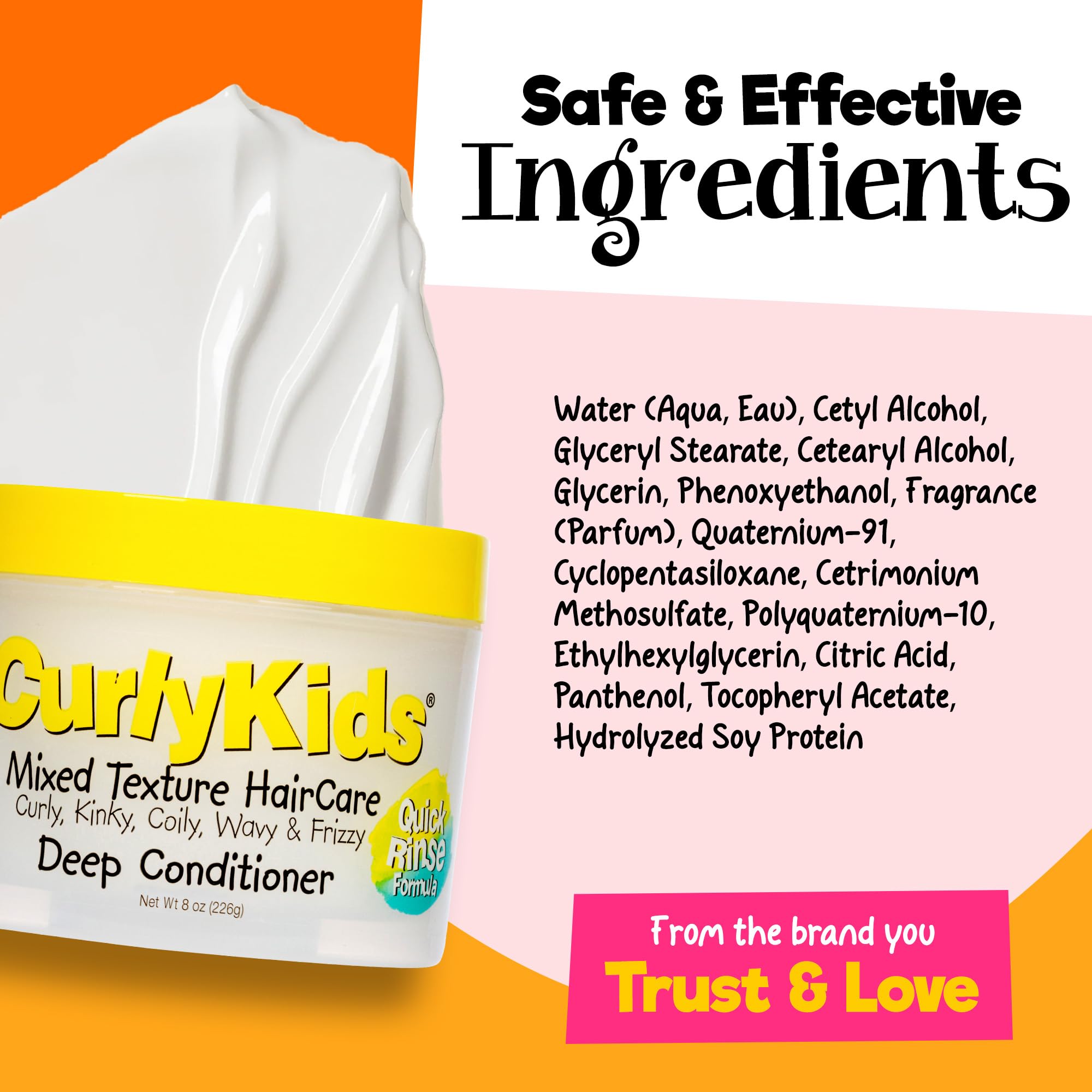 CurlyKids cuidado suave para rizos kinkies, cabello sano y con brillo.