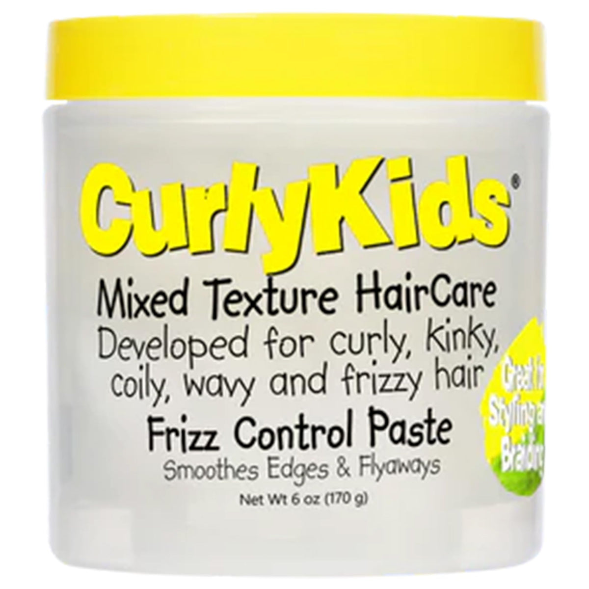 CurlyKids Frizz Control Paste - botella de 170 g para rizos definidos y suaves.