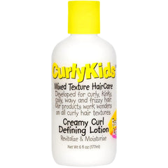 CurlyKids loción definidora de rizos en botella, rizos ligeros.