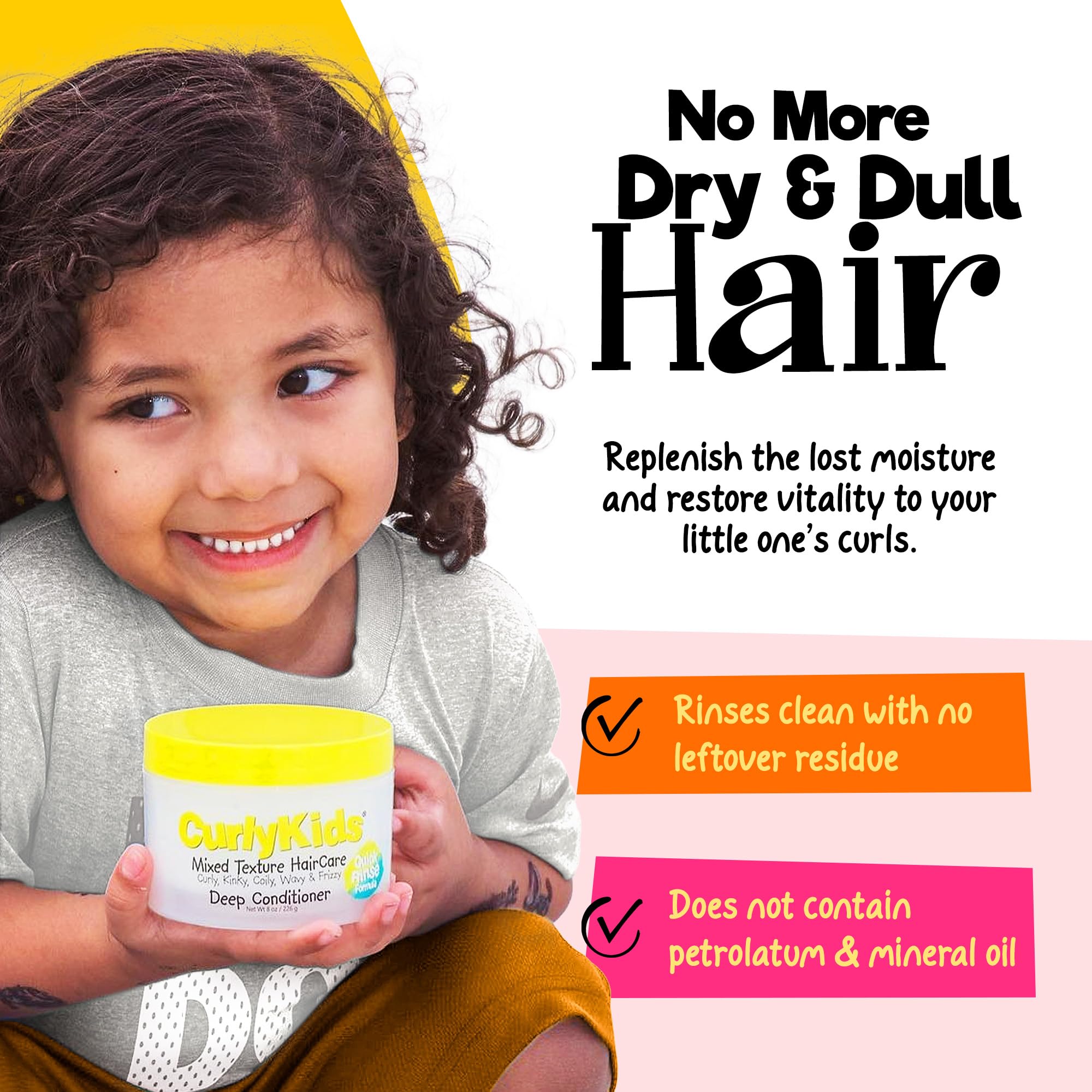 CurlyKids suavidad visible, cabello rizado más manejable tras cada uso.