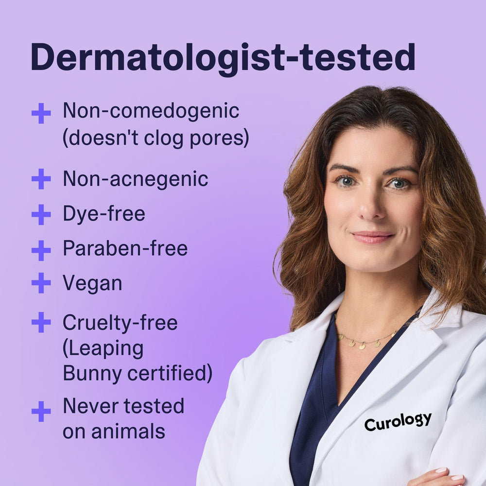 Curology crema hidratante dispensación suave facilita la aplicación