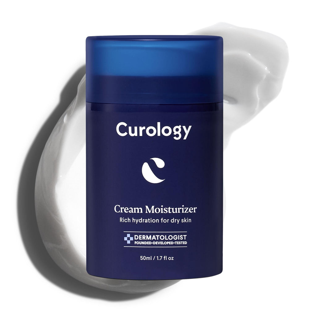 Curology crema hidratante textura cremosa para piel suave e hidratada