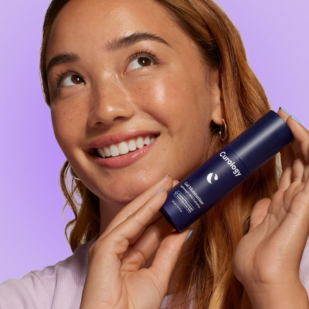 Curology gel hidratante, aplicación diaria para piel grasa y propensa a brotes.