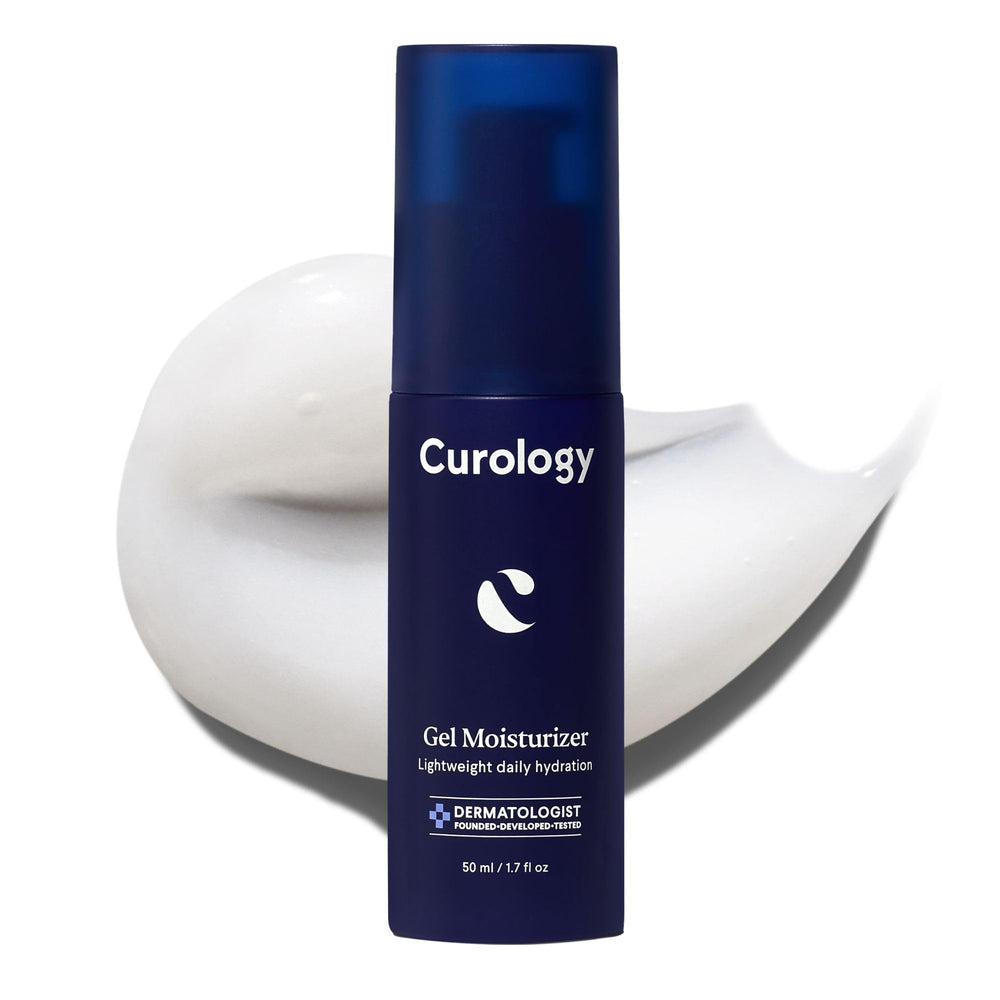 Curology gel hidratante facial, bote de 50 ml con textura ligera para uso diario.