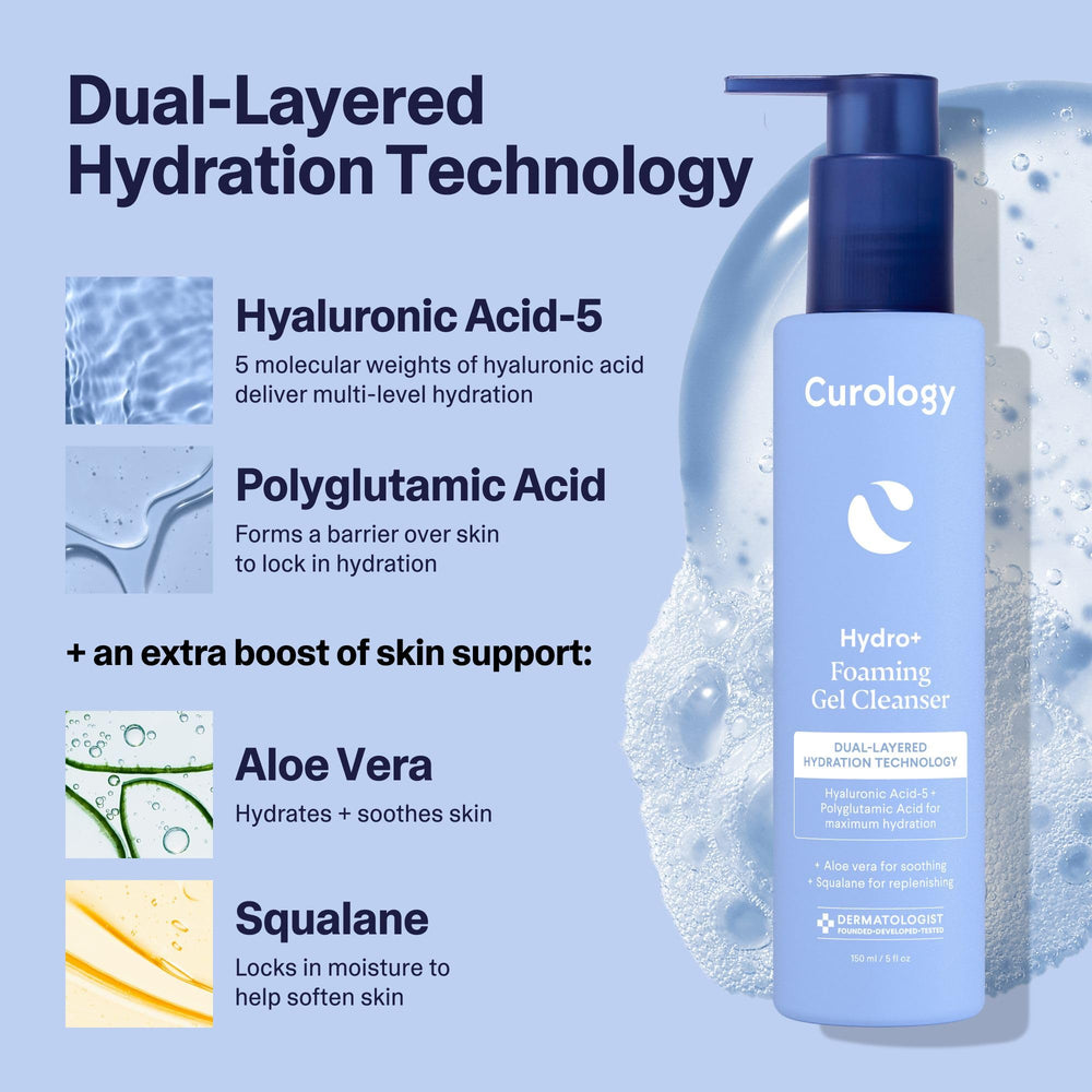 Tecnología de hidratación de doble capa de Curology Hydro+ ofrece humedad profunda