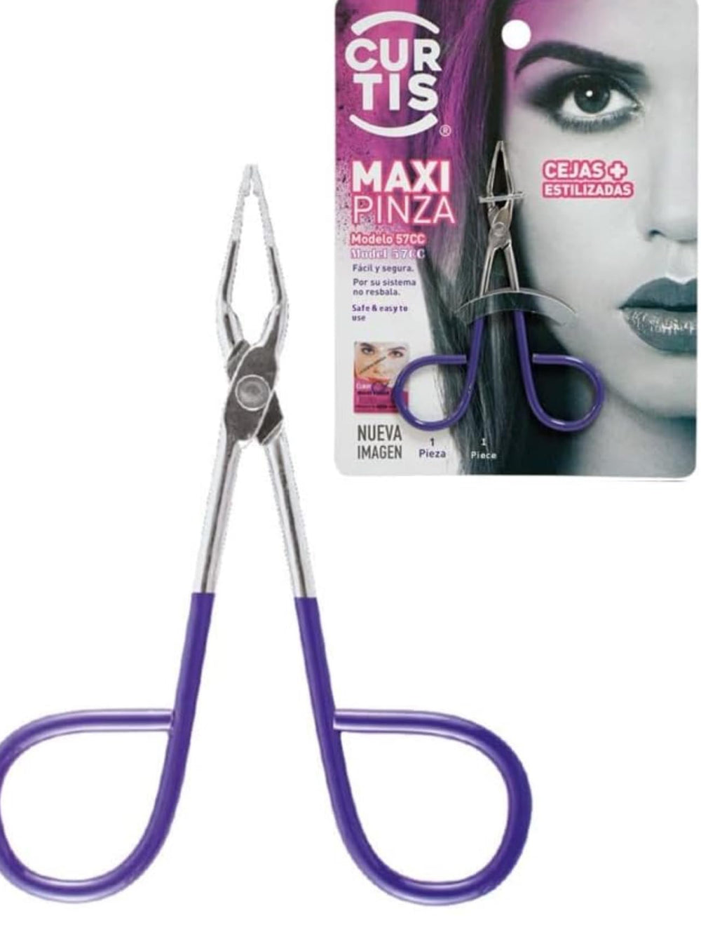 Curtis professional eyebrow tweezers with easy scissor handle for precise brow shaping.