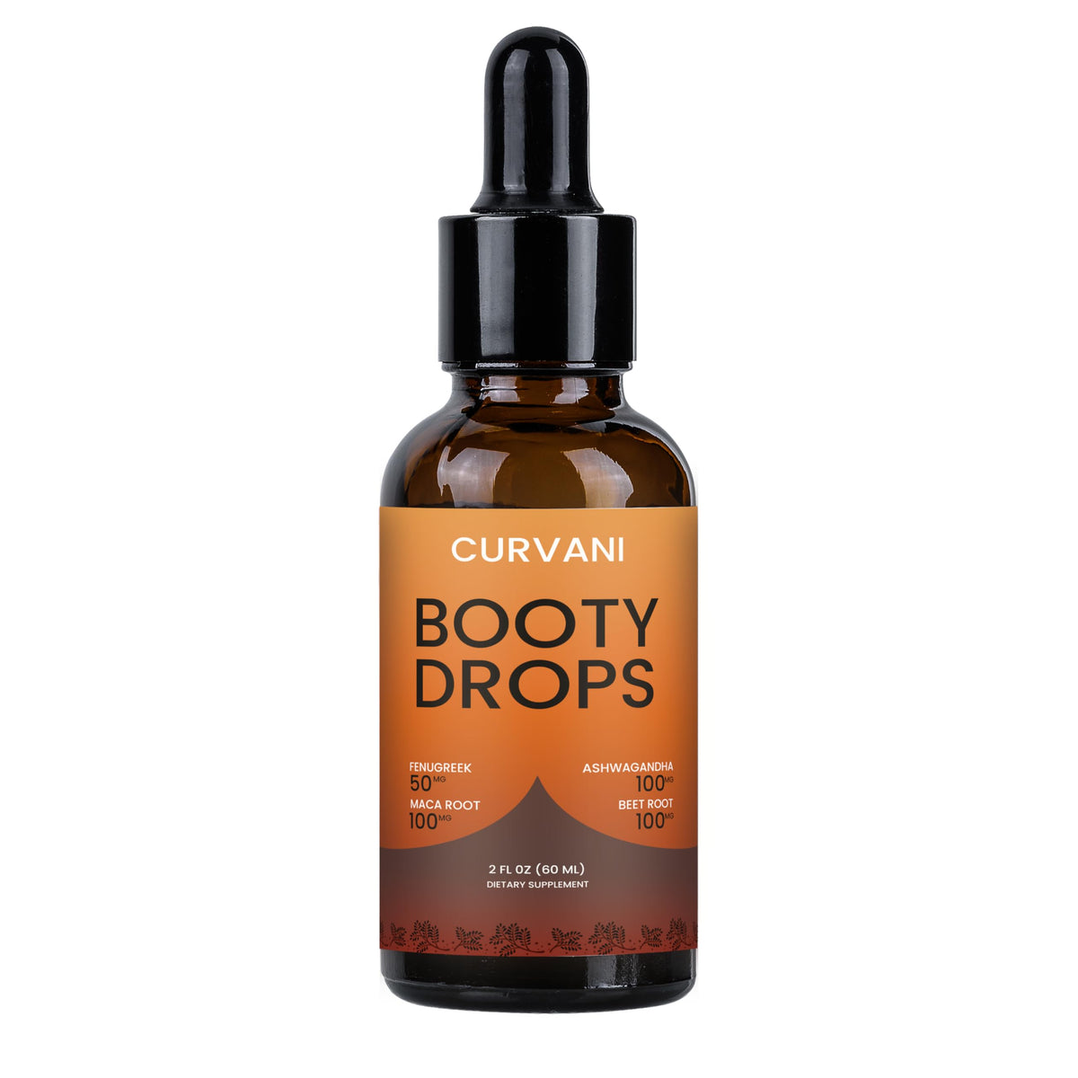 Curvani Booty Drops: botella-vertido para dosificación diaria precisa.