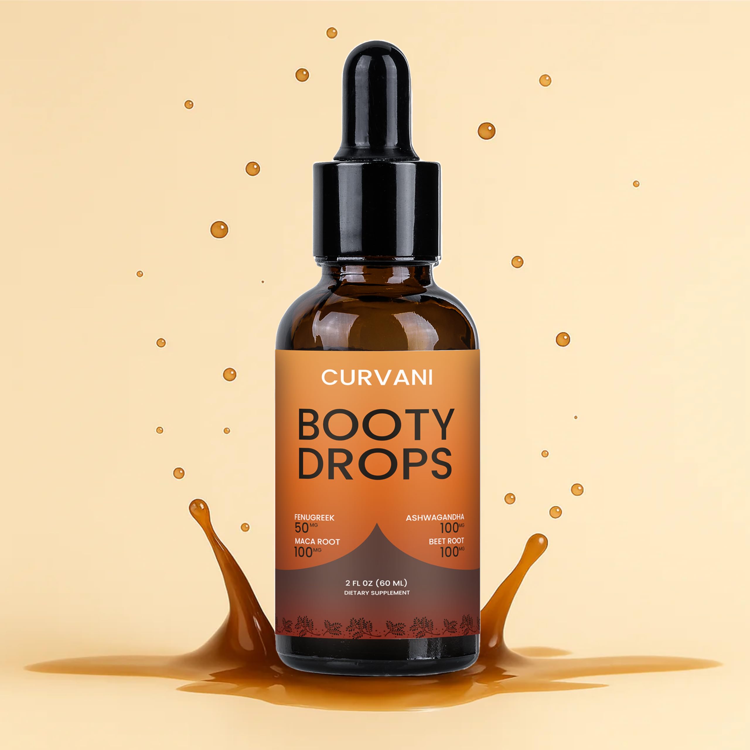 Curvani Booty Drops: etiqueta-empaque elegante que inspira confianza.