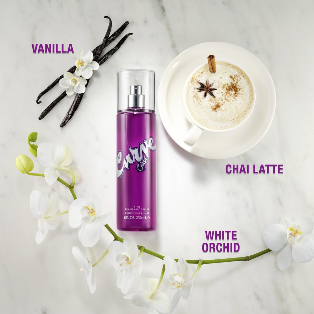 Curve Crush fragrance mist close-up highlighting bottle design