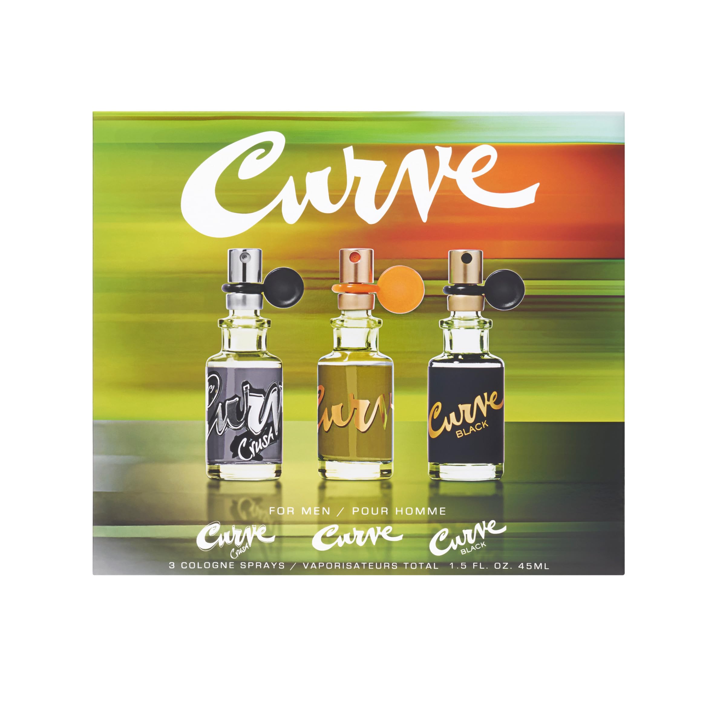 Curve Crush label detail on bottle, premium packaging for gifting.