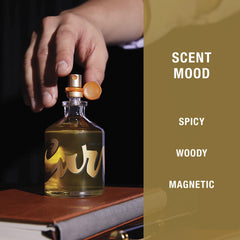 Curve for Men bottle spray action, delivers fresh spice and wood notes.