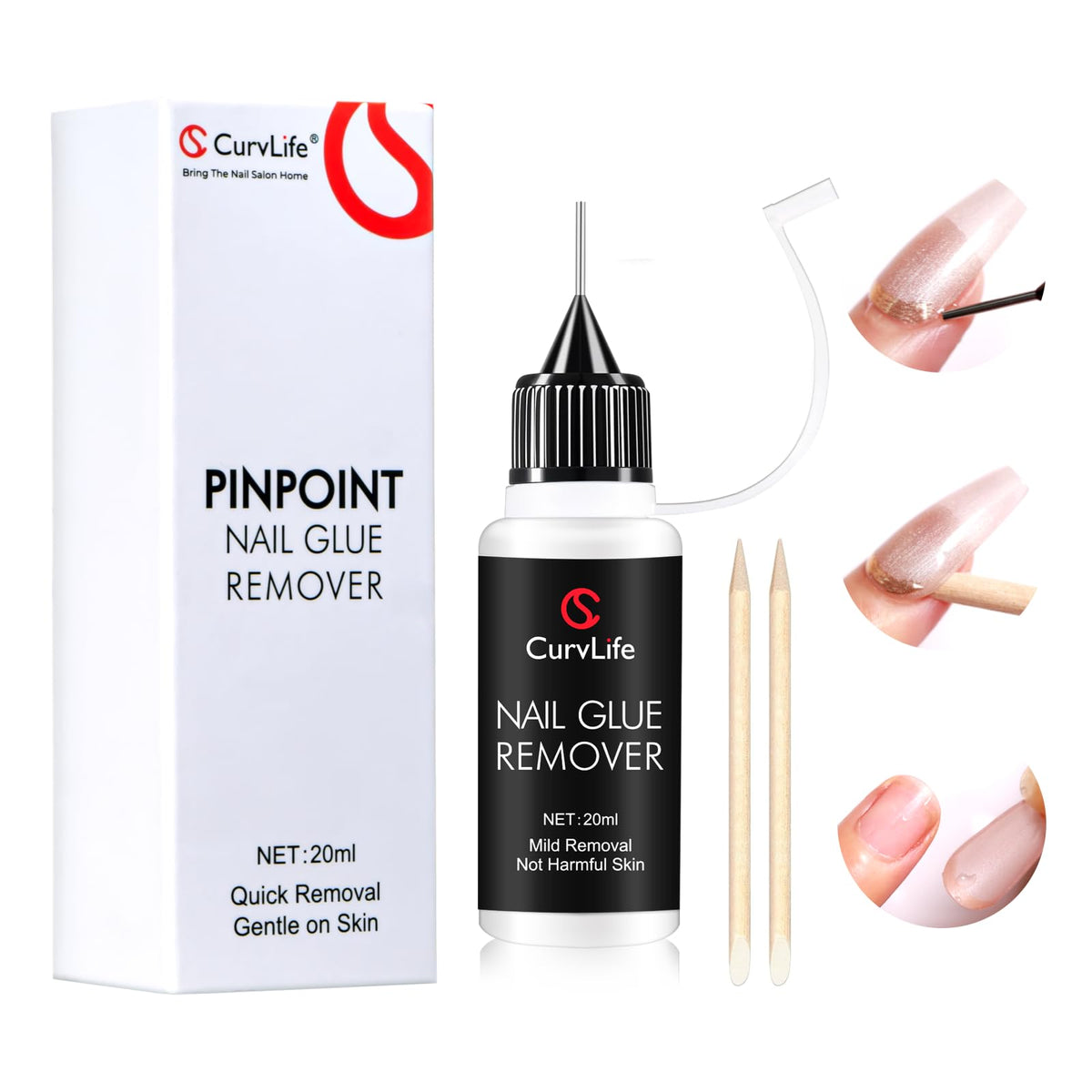 CurvLife botella 20 ml con aplicación precisa para retirar adhesivos