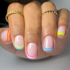 CurvLife diseño frances gel para uñas postizas con acabado suave