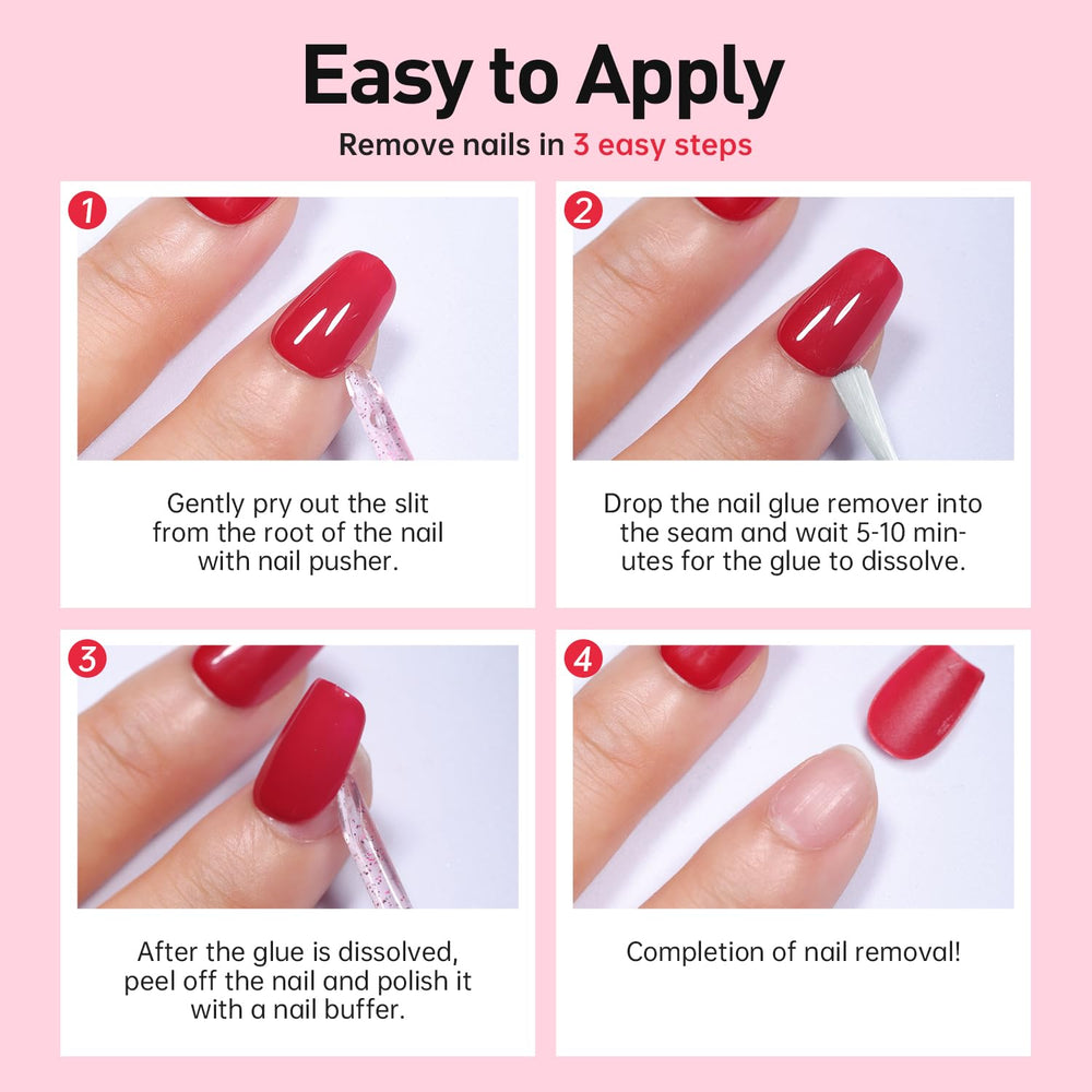 Curvlife multi-use remover enables fast removal of press-on nails and polish.