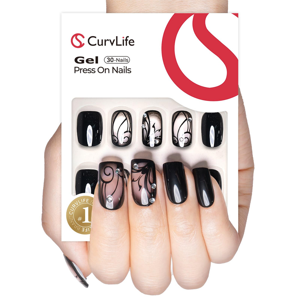 CurvLife kit de uñas con 32 piezas y lima de doble cara para ajuste preciso