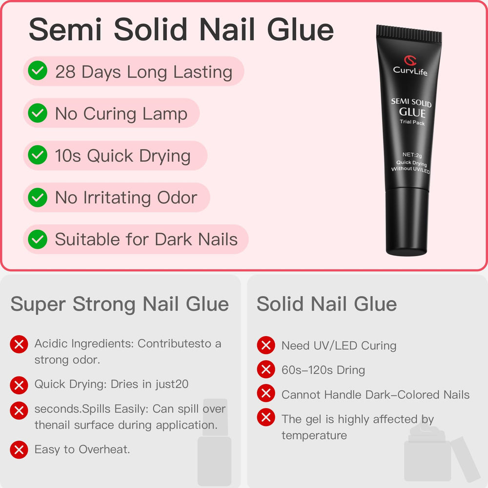 CurvLife nail art glue bottle supporting versatile designs and detailing