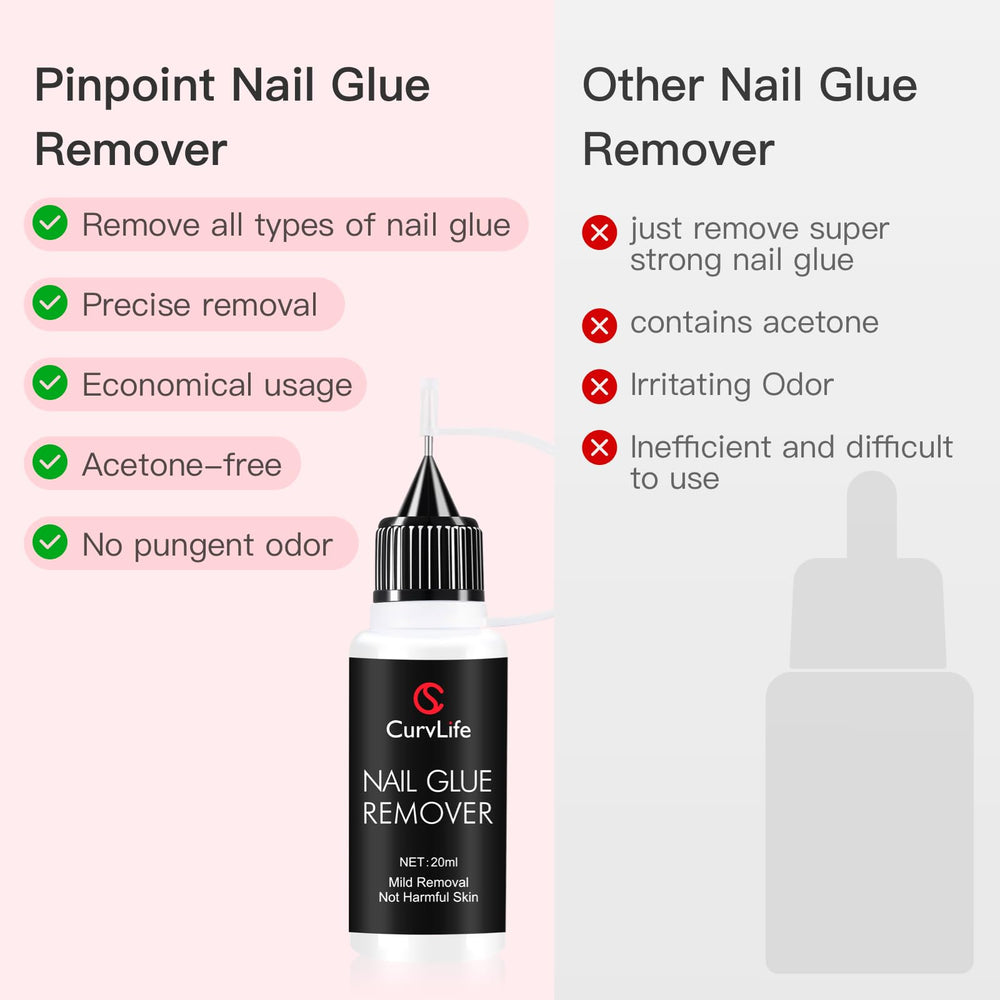 CurvLife compact 20ml remover for on-the-go nail care.