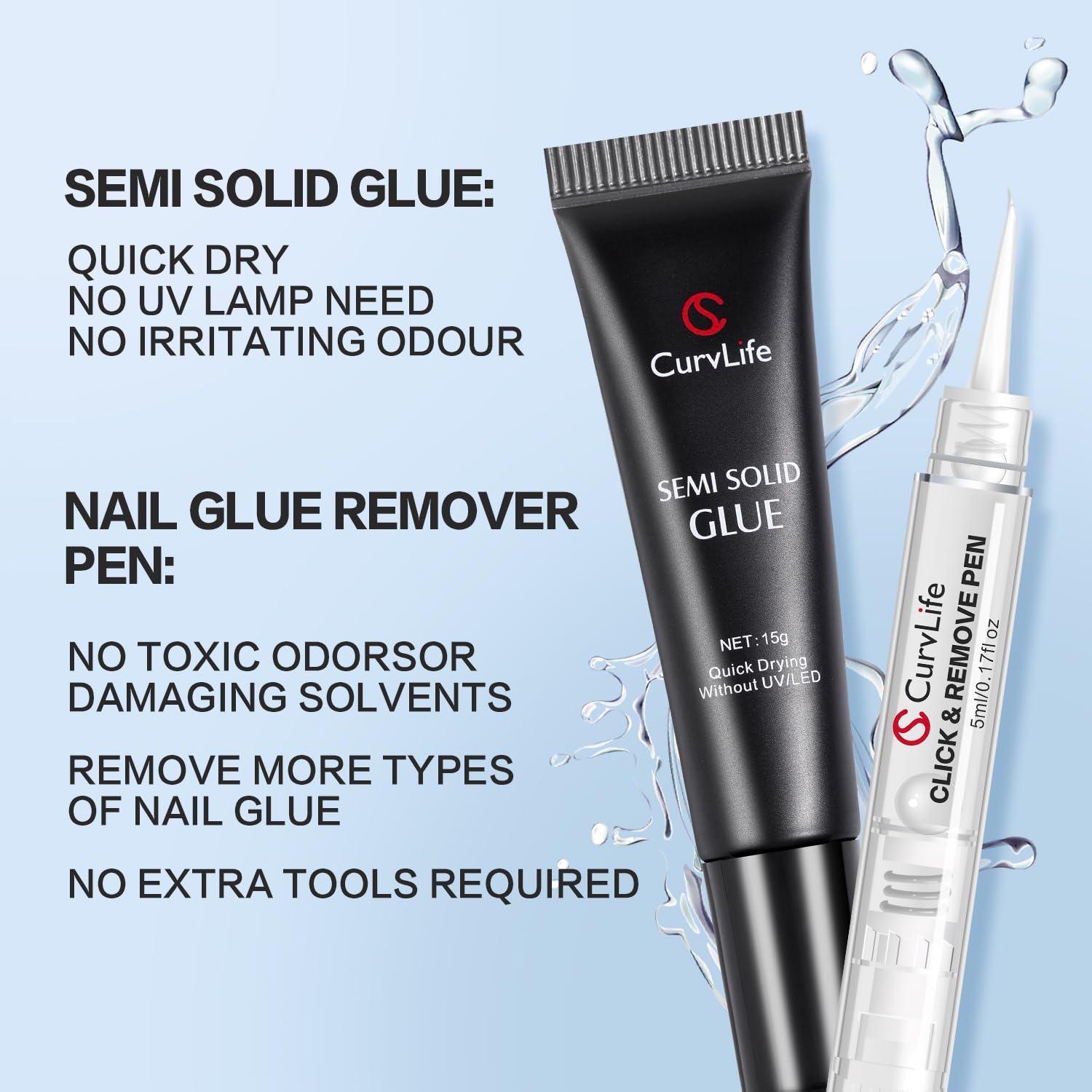 Curvlife removedor de uñas 5ml para retirar con precisión.