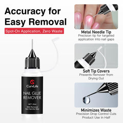 Removedor CurvlLife 10 ml facilita retirada segura del adhesivo.