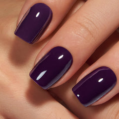 Curvlife uñas cortas en forma cuadrada moradas brillantes para uso diario