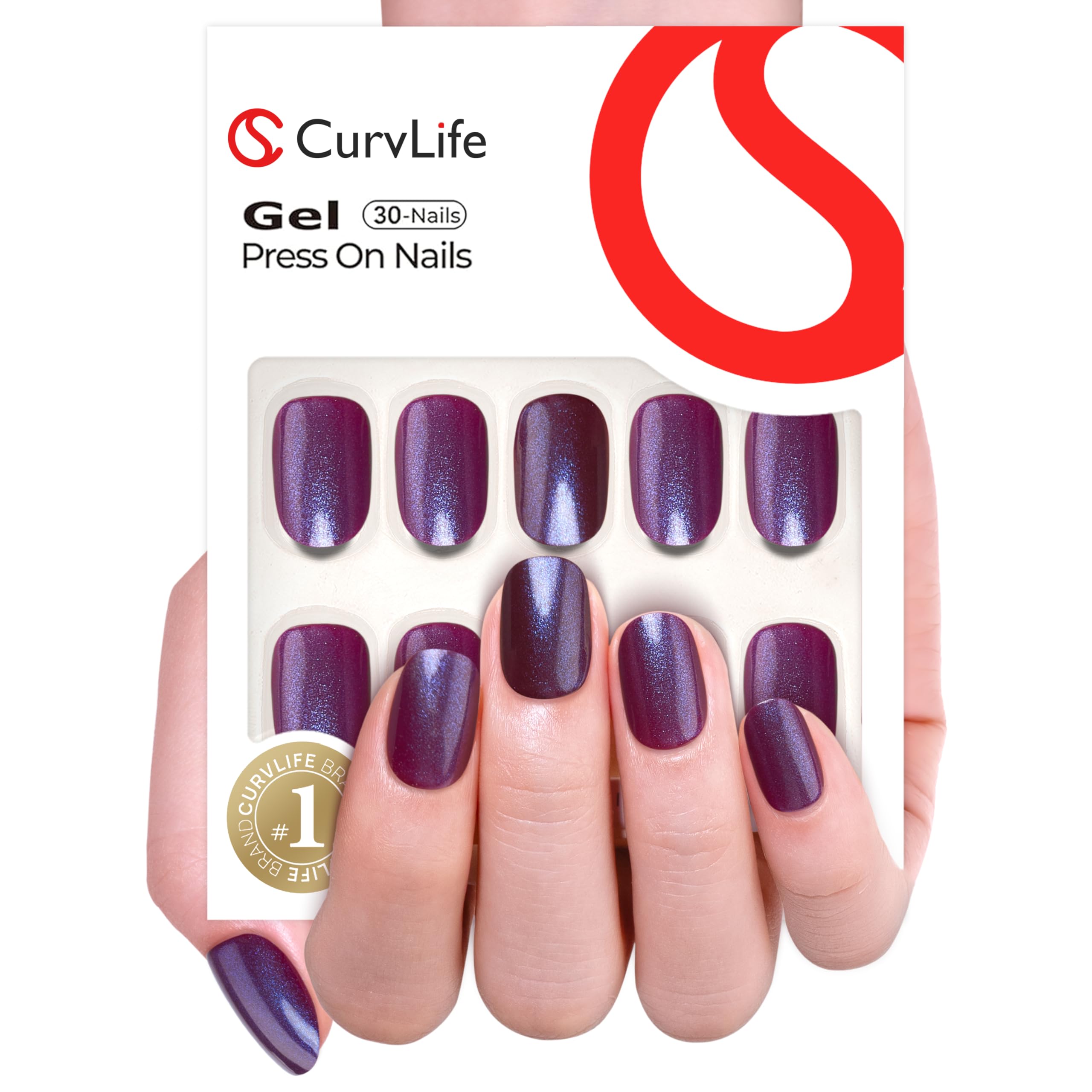 Curvlife juego de uñas con cubiertas completas para acabado natural