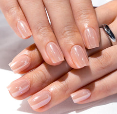 CurvLife uñas falsas cobertura total tono rosado con efecto espejo