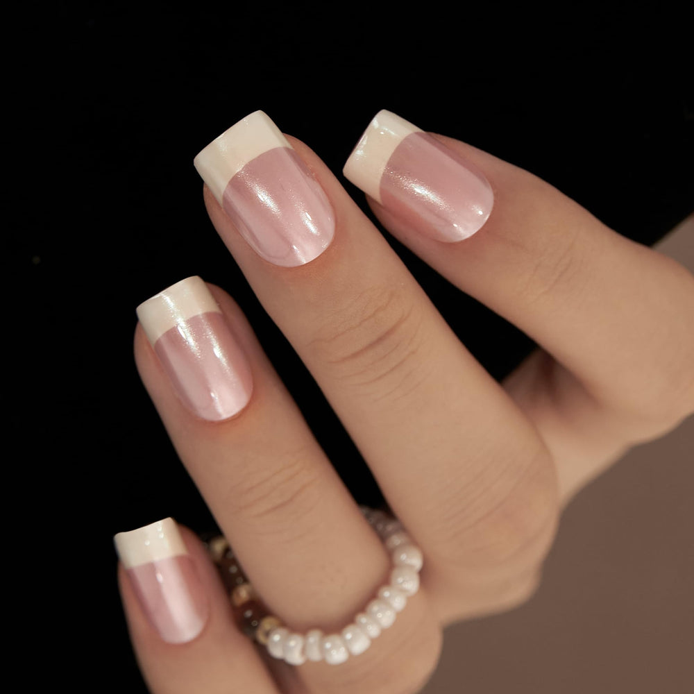 Curvlife uñas francesas cuadradas, acabado elegante y aspecto natural
