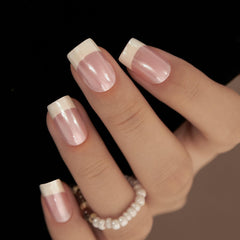 Curvlife uñas francesas cuadradas, acabado elegante y aspecto natural