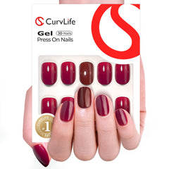 Uñas Curvlife acabado brillo tono crema para un aspecto natural