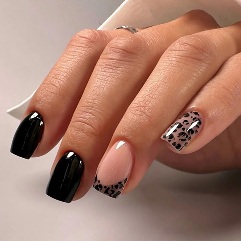 Uñas Curvlife con diseño Leopardo Apricot para estilos llamativos en salidas.