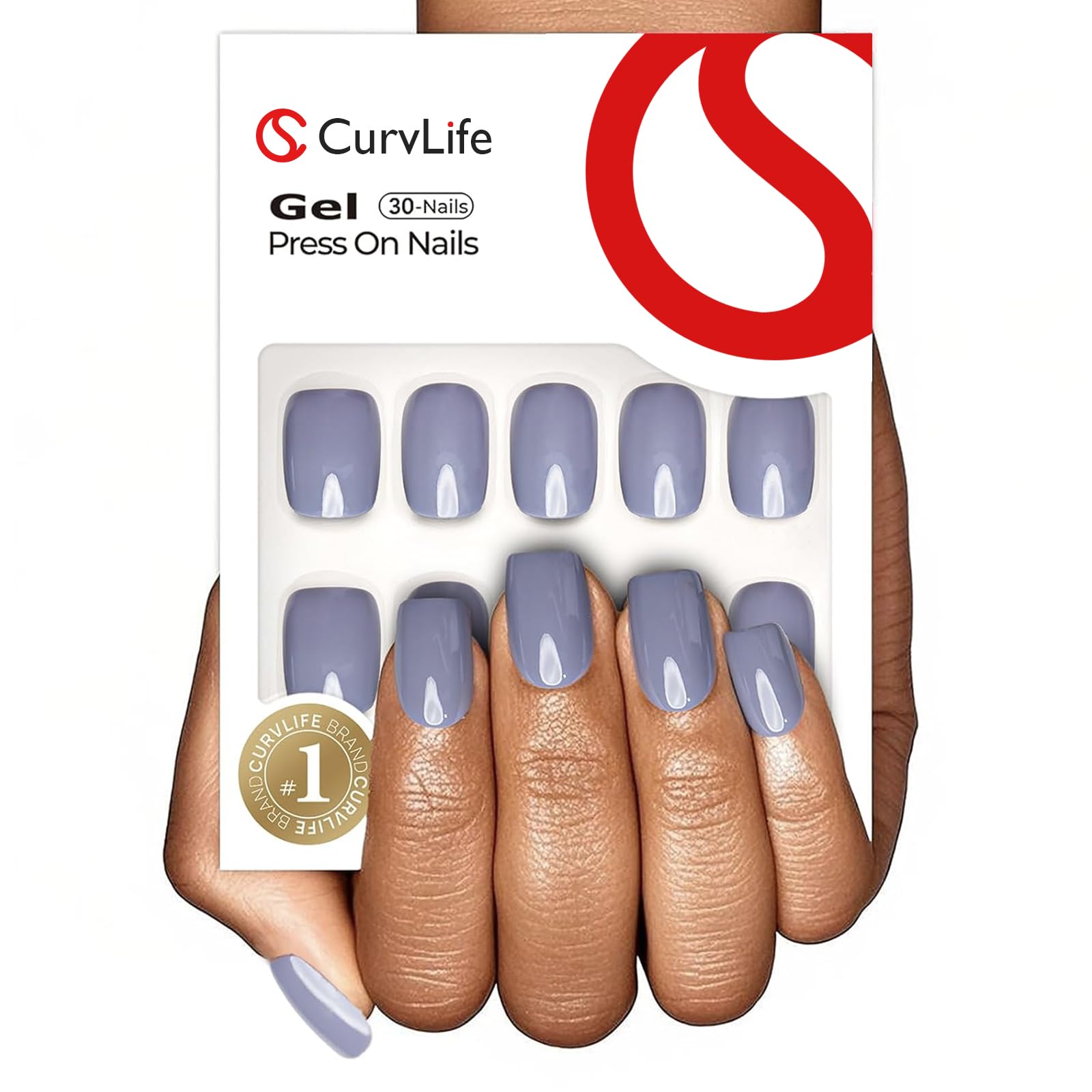 CurvLife uñas pegadas rápidas de gel suave en kit completo para manicura rápida