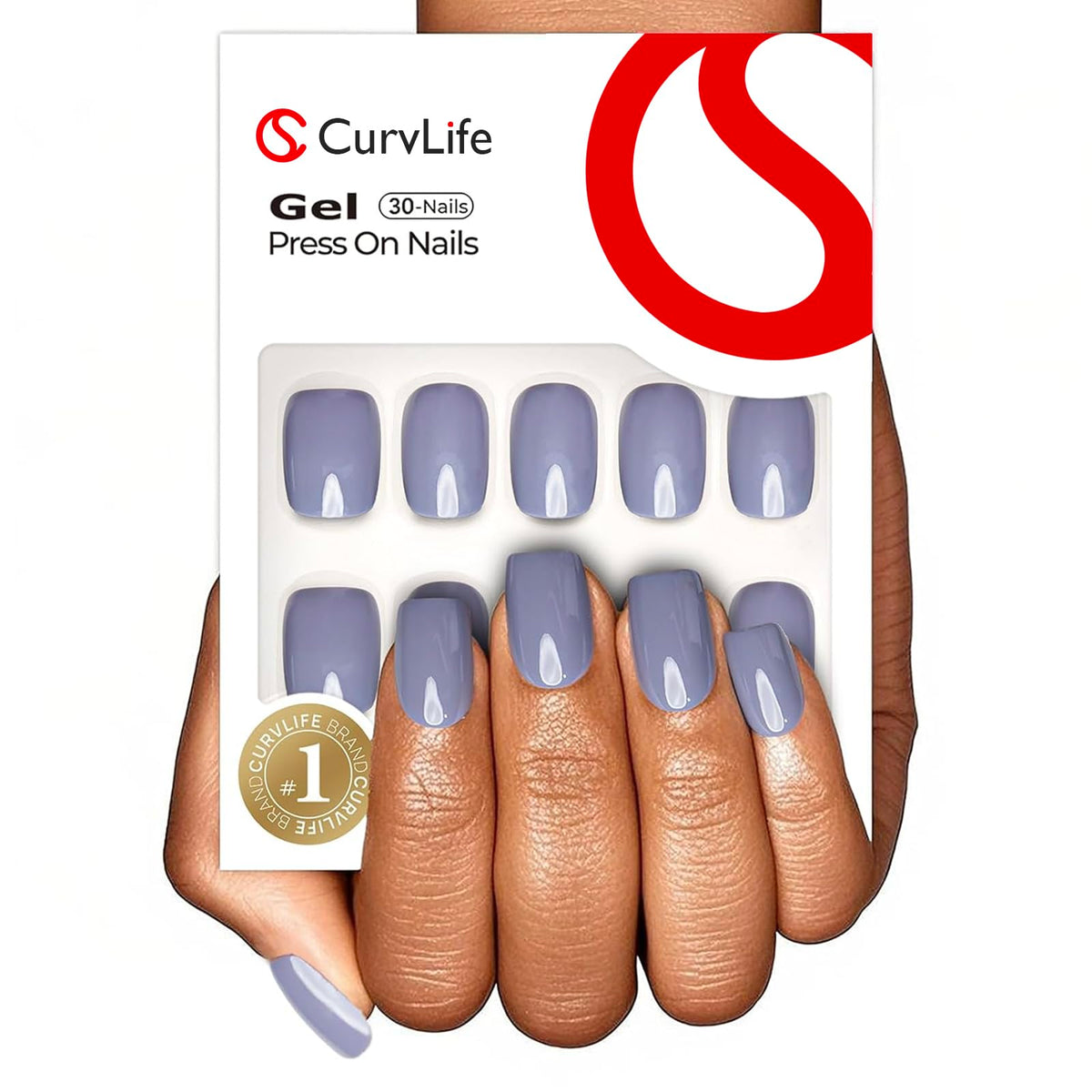 CurvLife uñas pegadas rápidas de gel suave en kit completo para manicura rápida
