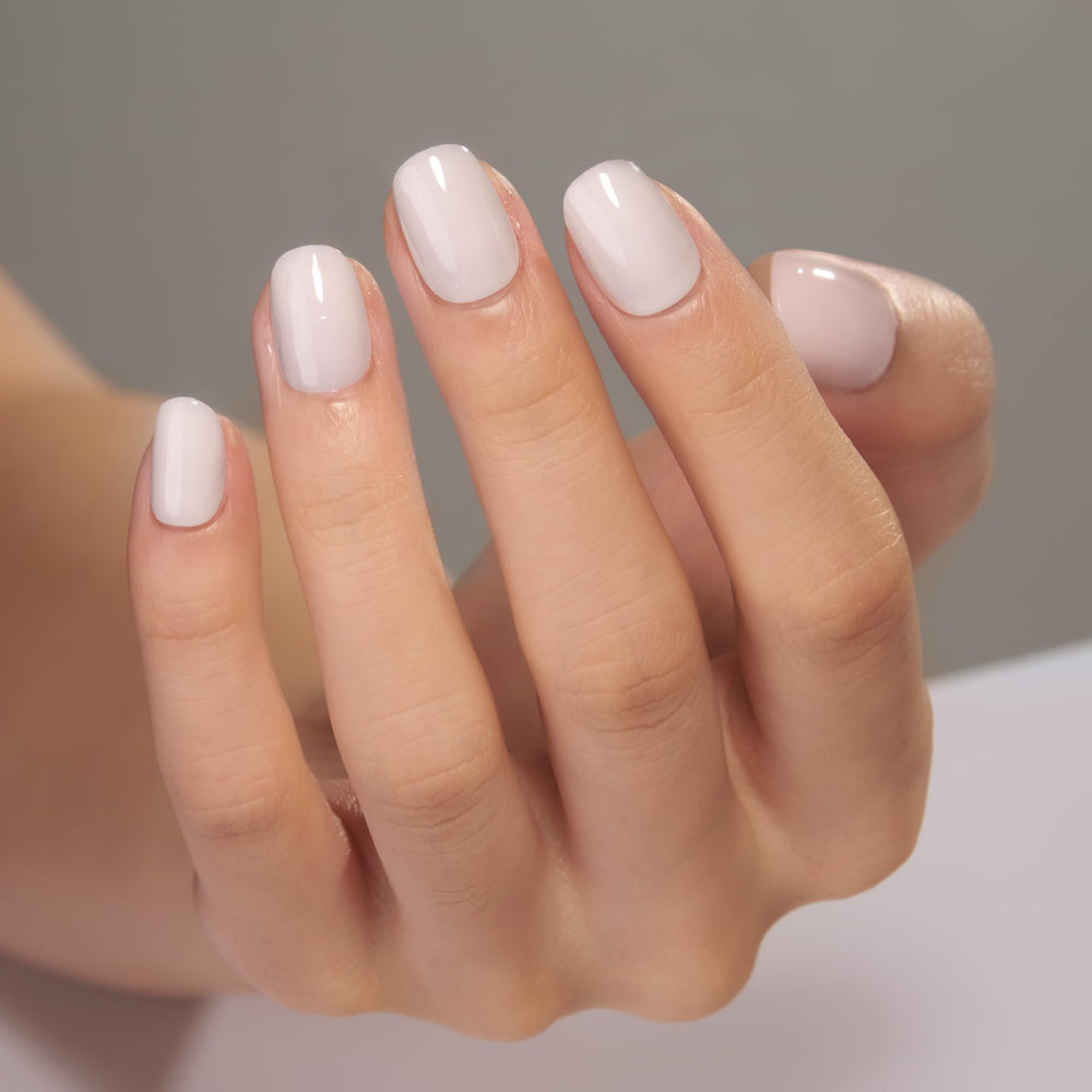 CurvLife uña a presión tono piel, corte cuadrado para efecto natural