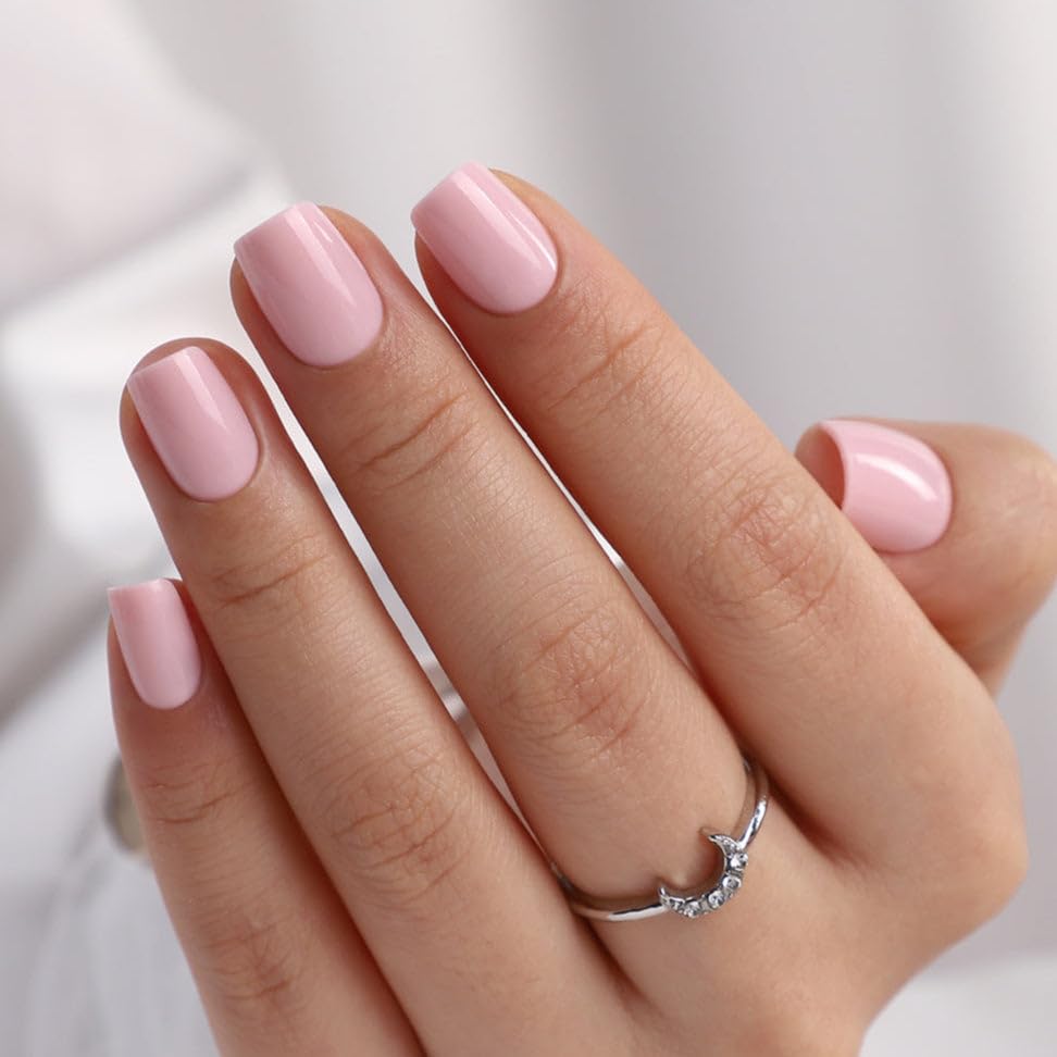 CurvLife uñas postizas acrílicas con diseño albaricoque, acabado brillante para uso diario.