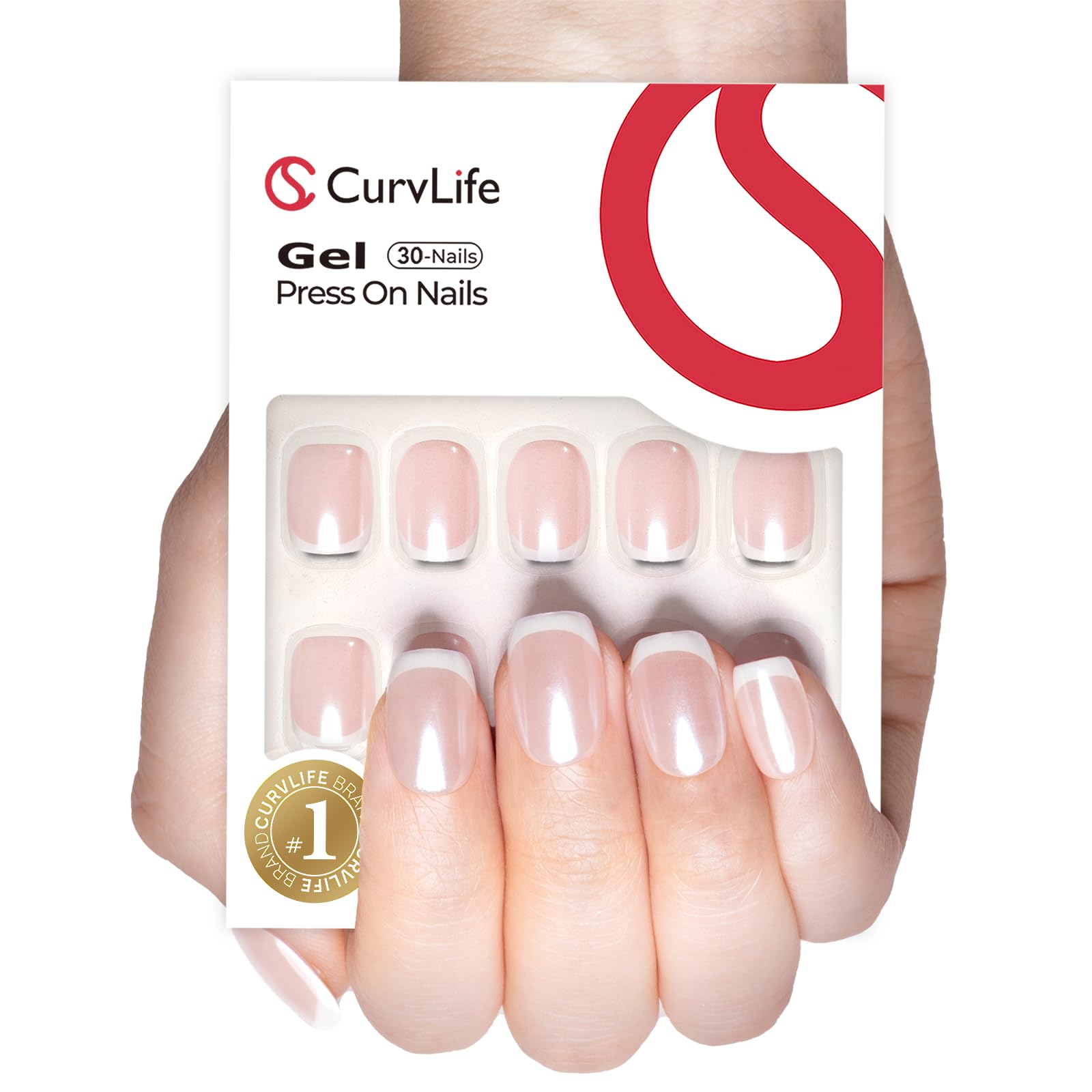 Curvlife uñas postizas ajuste natural en la cama de la uña