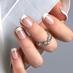 Curvlife uñas postizas cuadradas cortas con brillo para un acabado duradero