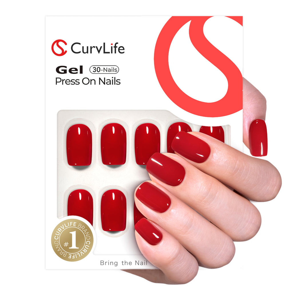 Curvlife uñas postizas gel brillo resistente para uso diario.